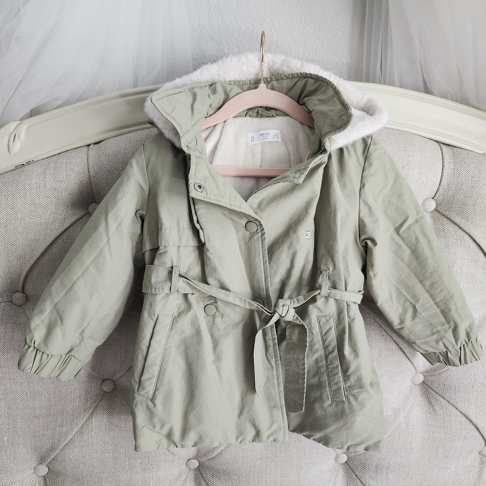 Mango Kids Green Trench Coat